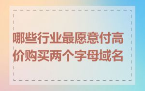 哪些行业最愿意付高价购买两个字母域名