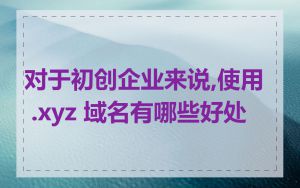 对于初创企业来说,使用 .xyz 域名有哪些好处