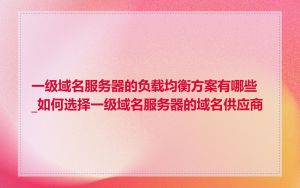 一级域名服务器的负载均衡方案有哪些_如何选择一级域名服务器的域名供应商