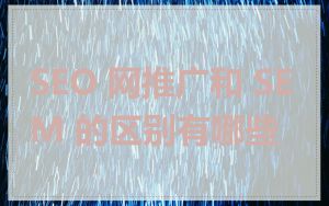 SEO 网推广和 SEM 的区别有哪些