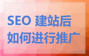 SEO 建站后如何进行推广