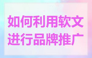 如何利用软文进行品牌推广