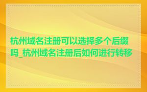 杭州域名注册可以选择多个后缀吗_杭州域名注册后如何进行转移
