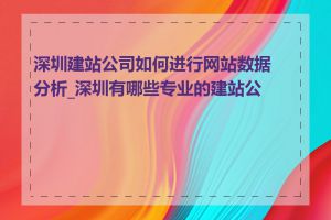 深圳建站公司如何进行网站数据分析_深圳有哪些专业的建站公司