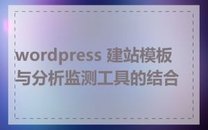 wordpress 建站模板与分析监测工具的结合