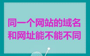 同一个网站的域名和网址能不能不同