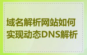域名解析网站如何实现动态DNS解析