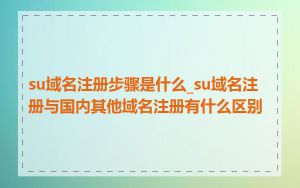su域名注册步骤是什么_su域名注册与国内其他域名注册有什么区别
