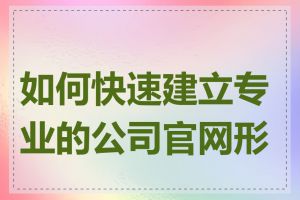 如何快速建立专业的公司官网形象