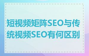 短视频矩阵SEO与传统视频SEO有何区别
