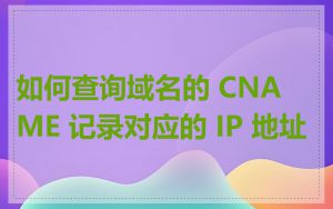 如何查询域名的 CNAME 记录对应的 IP 地址