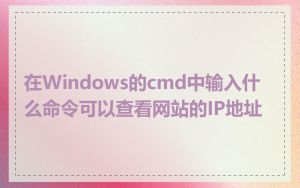 在Windows的cmd中输入什么命令可以查看网站的IP地址