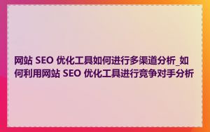 网站 SEO 优化工具如何进行多渠道分析_如何利用网站 SEO 优化工具进行竞争对手分析