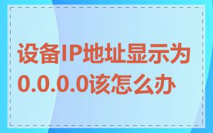 设备IP地址显示为0.0.0.0该怎么办