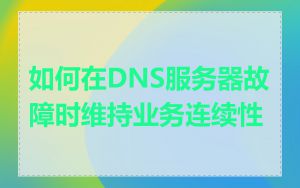 如何在DNS服务器故障时维持业务连续性
