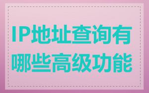 IP地址查询有哪些高级功能
