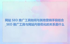网站 SEO 推广工具如何与其他营销手段结合_SEO 推广工具与网站内容优化的关系是什么