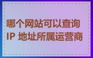 哪个网站可以查询 IP 地址所属运营商