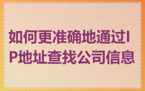 如何更准确地通过IP地址查找公司信息