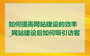 如何提高网站建设的效率_网站建设后如何吸引访客