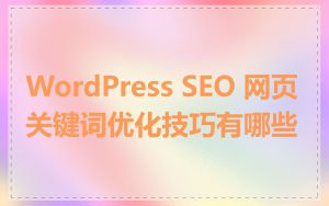 WordPress SEO 网页关键词优化技巧有哪些