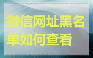 微信网址黑名单如何查看