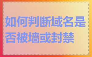 如何判断域名是否被墙或封禁