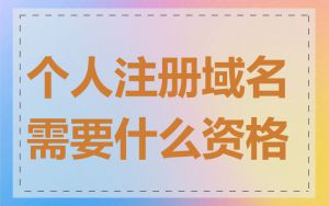 个人注册域名需要什么资格