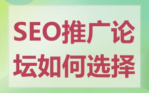 SEO推广论坛如何选择