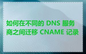 如何在不同的 DNS 服务商之间迁移 CNAME 记录