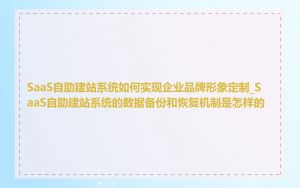 SaaS自助建站系统如何实现企业品牌形象定制_SaaS自助建站系统的数据备份和恢复机制是怎样的