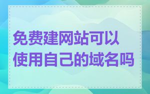 免费建网站可以使用自己的域名吗