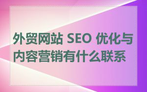外贸网站 SEO 优化与内容营销有什么联系
