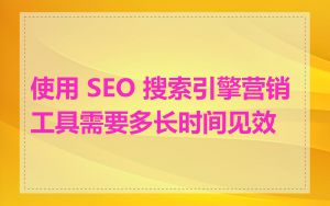 使用 SEO 搜索引擎营销工具需要多长时间见效