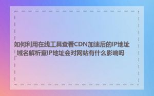 如何利用在线工具查看CDN加速后的IP地址_域名解析查IP地址会对网站有什么影响吗