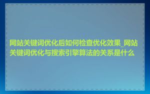 网站关键词优化后如何检查优化效果_网站关键词优化与搜索引擎算法的关系是什么
