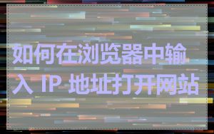 如何在浏览器中输入 IP 地址打开网站