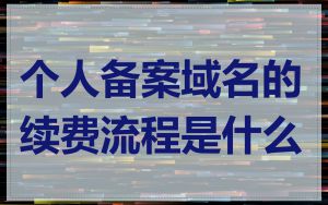 个人备案域名的续费流程是什么