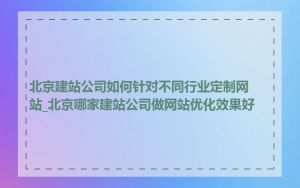 北京建站公司如何针对不同行业定制网站_北京哪家建站公司做网站优化效果好