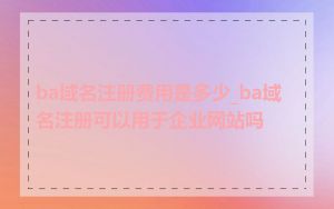 ba域名注册费用是多少_ba域名注册可以用于企业网站吗