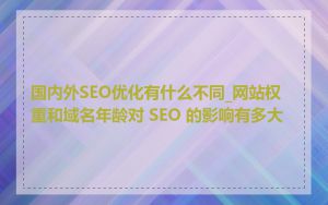国内外SEO优化有什么不同_网站权重和域名年龄对 SEO 的影响有多大