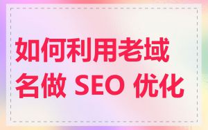 如何利用老域名做 SEO 优化