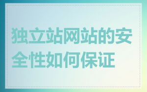 独立站网站的安全性如何保证