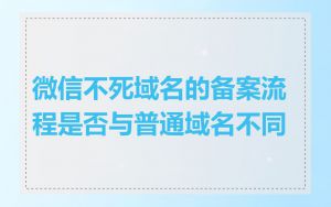 微信不死域名的备案流程是否与普通域名不同