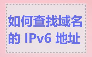 如何查找域名的 IPv6 地址