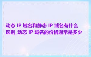动态 IP 域名和静态 IP 域名有什么区别_动态 IP 域名的价格通常是多少