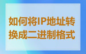 如何将IP地址转换成二进制格式