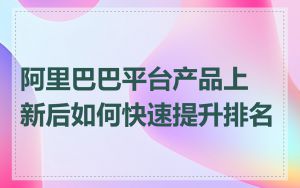 阿里巴巴平台产品上新后如何快速提升排名