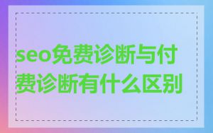 seo免费诊断与付费诊断有什么区别