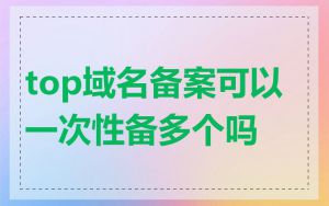 top域名备案可以一次性备多个吗